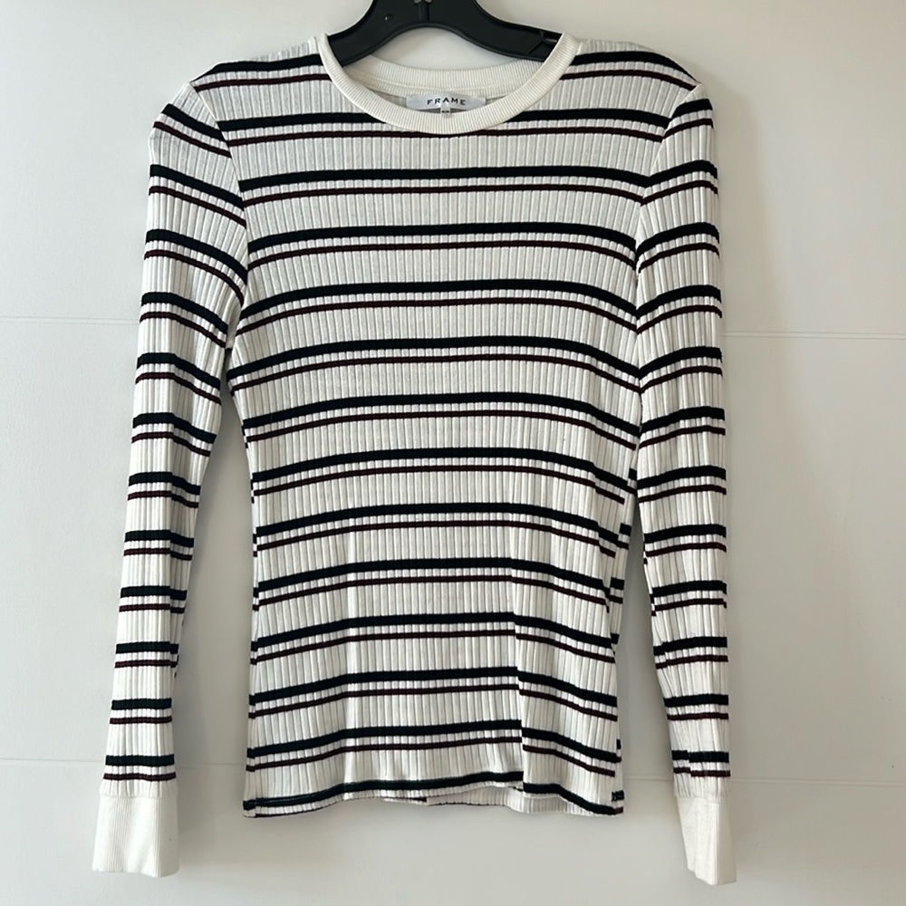 FRAME super soft long sleeve rib top